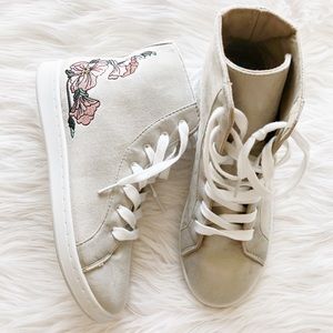 {XOXO} Embroidered Hightop Sneakers